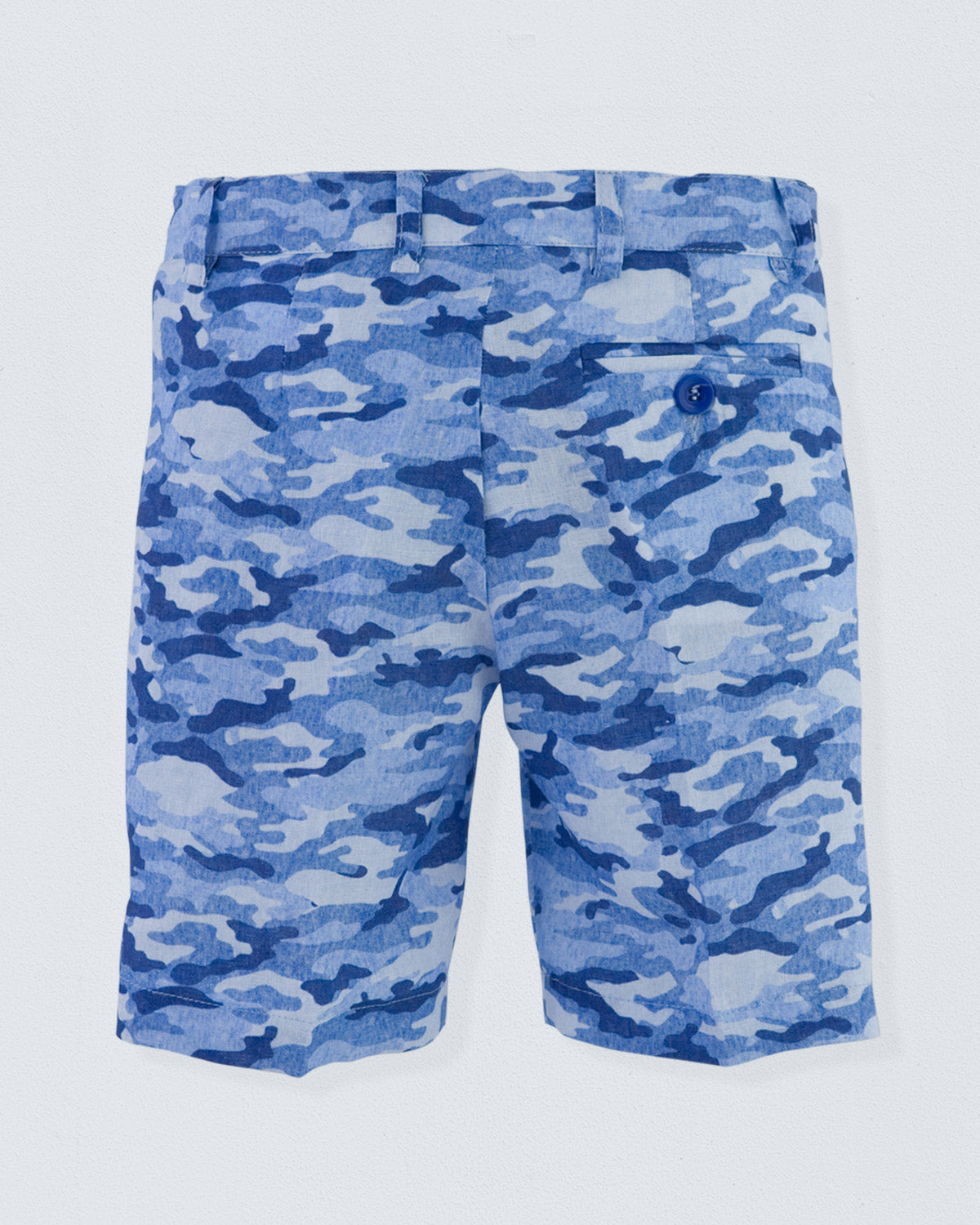 Blade Camouflage Blue Linen Shorts